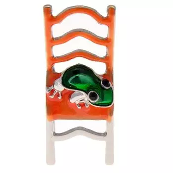 Новая брошь в виде лягушки на стуле с животным дизайном, модные украшения