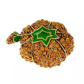 Новая брошь в виде помидора со стразами, булавка в виде растения, фруктов, тыквы, модные ювелирные изделия, материал из сплава