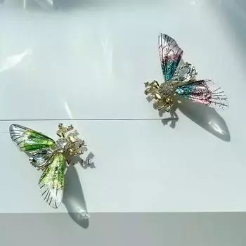 Новая брошь в виде розовой пчелы Фея, высококачественные прозрачные крылья, модные трендовые аксессуары для животных, булавка