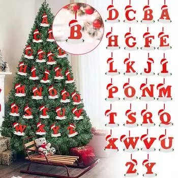 Новая буква рождественская елка украшение буква кулон подвеска своими руками 26 акриловых букв Home Xmas Ne E6L4 G-1pcs