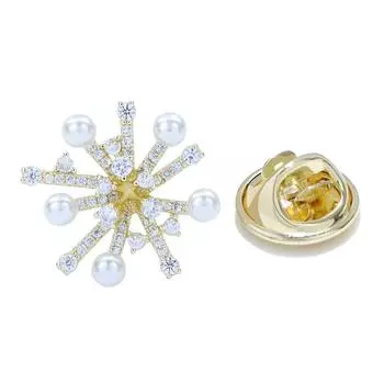 Новая булавка для воротника с жемчугом и фианитом, маленькая модная летняя брошь, аксессуары для платья-рубашки, высокое качество