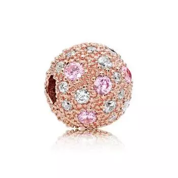 Новая бусина из розового золота, сверкающая корона, О-цветок, подвеска, подходит для оригинального модного браслета, ювелирные изделия своими руками для женщин