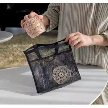 Новая быстросохнущая сетчатая сумка для душа с застежкой-молнией, ультралегкая косметичка, подвесная сетчатая сумка для ванной комнаты чёрный