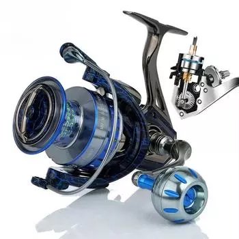 Новая цельнометаллическая спиннинговая катушка серии AL2500P-7500P, 5+1 стальных шарикоподшипников, максимальное сопротивление 10 кг, подходит для пресной и морской воды 2500P
