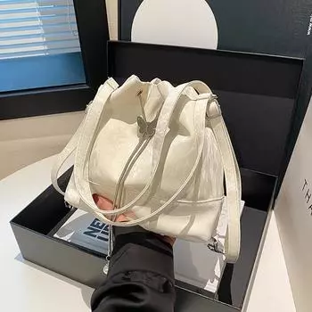 Новая цепочка-бабочка, простая и свежая, темпераментная, повседневная, популярная, трендовая, одно плечо, модная, двойная женская сумка на плечо белый