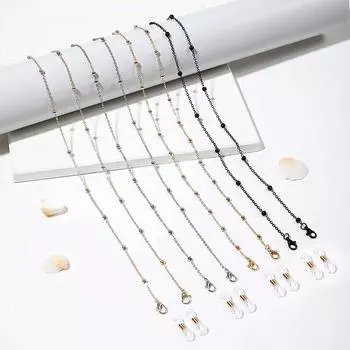 Новая цепочка для очков, веревка для очков, женская усовершенствованная металлическая цепочка, нескользящая, простая бисерная цепочка, ювелирное украшение.