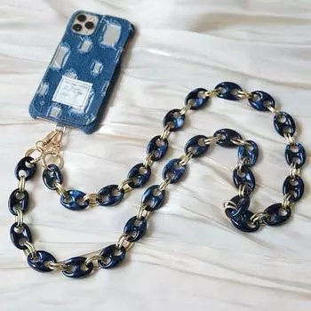 Новая цепочка для телефона, милый аксессуар, съемные детали, бежевый, синий, резиновый шейный ремешок через плечо, цепочка для телефона, акриловый ремешок на плечо, подвесная цепочка 120CM янтарь