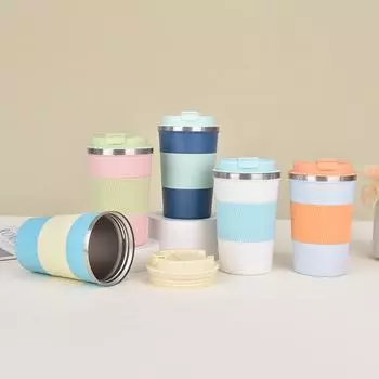 Новая чашка для кофе из нержавеющей стали с кобурой, двойная вакуумная термокружка, портативная 380ml