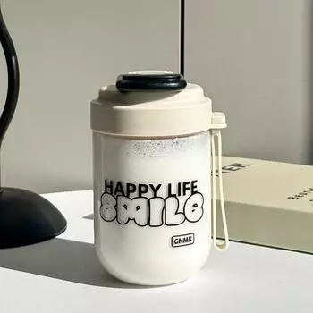 Новая чашка с соломинкой, термостойкая пластиковая чашка для воды для девочек, красивая портативная двойная чашка для питья, летняя 401-500ml