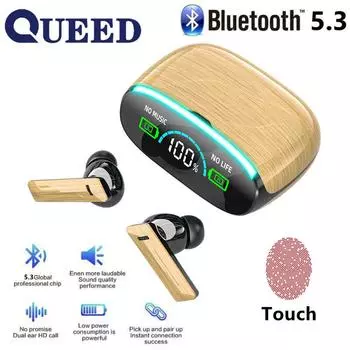 Новая частная модель, деревянная беспроводная гарнитура в ухе с низким уровнем шумоподавления и низкой задержкой TWS Bluetooth-гарнитура 5,3 жёлтый