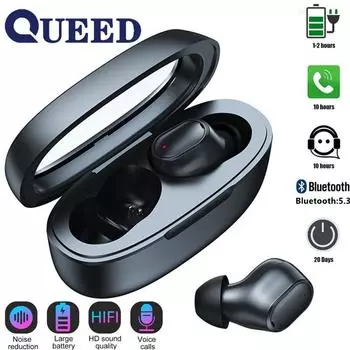 Новая четырехцветная прозрачная складская беспроводная Bluetooth-гарнитура с низким энергопотреблением и длительным сроком службы батареи, версия 5.3 чёрный