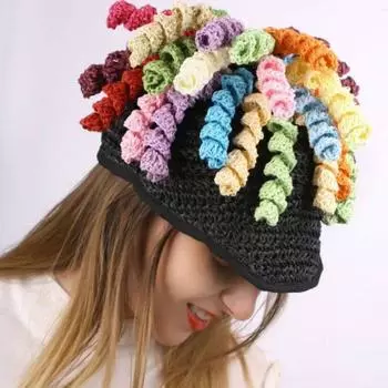 Новая чистая вязаная вручную разноцветная шапка рыбака, модная персонализированная шапка для бассейна для взрослых Adult 57-59cm