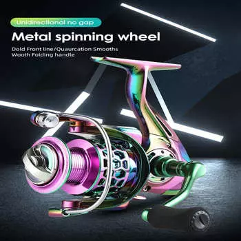 Новая цветная металлическая гальванизированная спиннинговая катушка с максимальным сопротивлением 12 кг для морской рыбалки, подходит для морской и пресной воды 1000 Series
