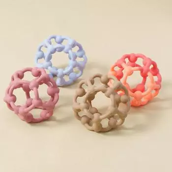 Новая цветная силиконовая игрушка-прорезыватель для зубов, не содержащая бисфенол-А, детские игрушки для детей от 0 до 12 лет, сенсорные детские игрушки, силиконовые успокаивающие жевательные игрушки для малышей