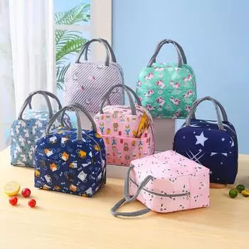 Новая цветная сумка для ланча, термоизоляционная сумка, портативная сумка для ланча для студентов с едой, офисных работников, утолщенная сумка из алюминиевой фольги