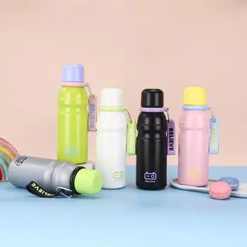 Новая цветная термокружка из нержавеющей стали Spunding, большая емкость, простая кружка для питья, студенческая кружка для занятий спортом на открытом воздухе, кружка для воды 600ML