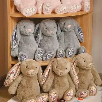 Новая цветочная тканевая подвесная фигурка кролика с ушками, пудра из цветущей вишни, кролик Бонни, милая плюшевая игрушка, детский подарок, сопровождающий детей коричневый