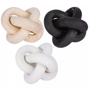 Новая деревянная цепочка в стиле бохо, украшение в виде шара, ручная резная 3-звенная цепочка, художественное ремесло, украшение для стола, фермерский дом, офис, деревенский декор 12 X 12 X 12