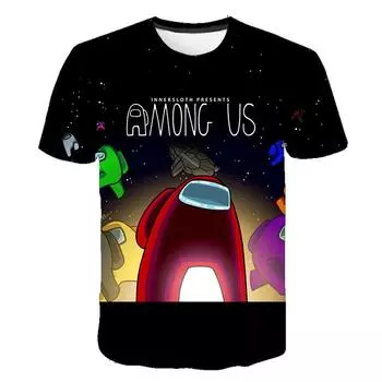 Новая детская футболка «Игра среди нас», одежда, футболка в стиле Харадзюку с мультяшным принтом и короткими рукавами для детей от 1 до 14 лет, уличная одежда 160