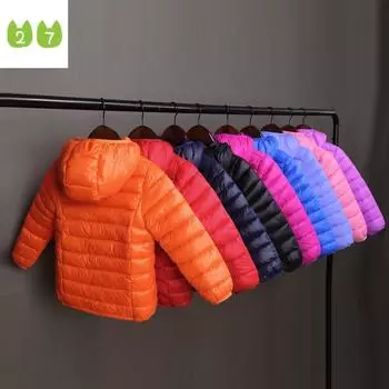 Новая детская хлопковая одежда на осень и зиму. Детская легкая пуховая куртка. Детская куртка с хлопковой подкладкой. Пальто. 90cm красный