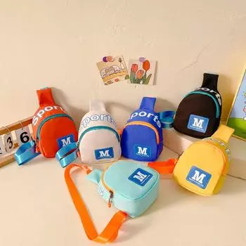 Новая детская контрастная сумка в стиле письма, простая нагрудная сумка для мальчиков и девочек, вышедшая из моды с портмоне для монет