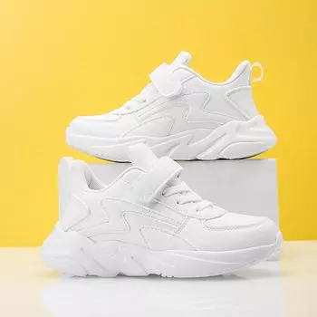 Новая детская модная повседневная дышащая обувь для студентов, трендовые удобные спортивные кроссовки на мягкой подошве для мальчиков и девочек 28 чёрный