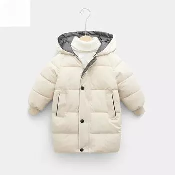 Новая детская пуховая куртка, зимняя одежда для мальчиков и девочек, корейская хлопковая стеганая одежда, утепленное пальто для малышей 100cm красный