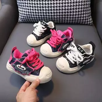 Новая детская спортивная обувь для девочек 1-12 лет, модная повседневная обувь, маленькие и средние размеры, универсальная детская обувь, кроссовки для бега с мягкой подошвой для мальчиков 21-insole13.5cm ярко-розовый