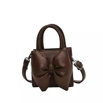 Новая детская сумка, маленькая квадратная сумка с бантом, симпатичная. чёрный