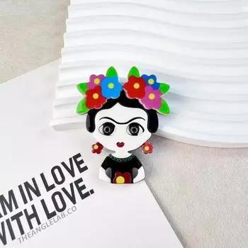 Новая девушка с венком брошь необычные маленькие нежные аксессуары яркий цвет костюм кардиган булавка