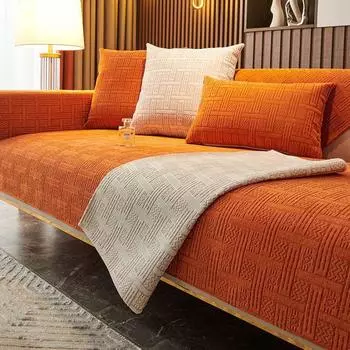 Новая диванная подушка из синели, универсальная противоскользящая подушка для всех сезонов, простой современный универсальный чехол в скандинавском стиле с утолщенным чехлом 70*70cm