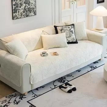 Новая диванная подушка осень и зима утолщенный теплый кристальный бархат вышитый чехол для диванной подушки современный простой противоскользящий диванное полотенце 70*70cm