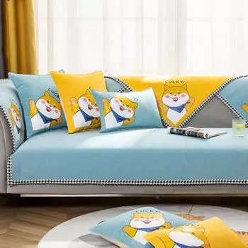 Новая диванная подушка проста и не скользит в любое время года.. Роскошный чехол из синели покрывает тканевую подушку. 70*70CM