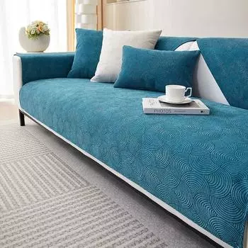 Новая диванная подушка в полоску синели, универсальный защитный чехол для дивана, противоскользящая подушка для гостиной, украшение для гостиной 70x70cm 1pcs