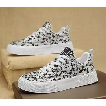 Новая дизайнерская обувь, мужская модная повседневная парусиновая обувь с принтом, летние удобные туфли для скейтборда на шнуровке, Zapatos De Hombre 39