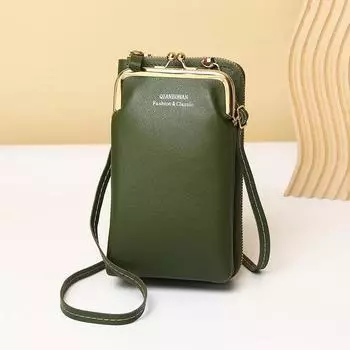 Новая дизайнерская сумка через плечо с карманом для телефона и клипсой для женщин, мягкая женская сумка через плечо из искусственной кожи, женская сумка-мессенджер, дамская сумочка-кошелек чёрный