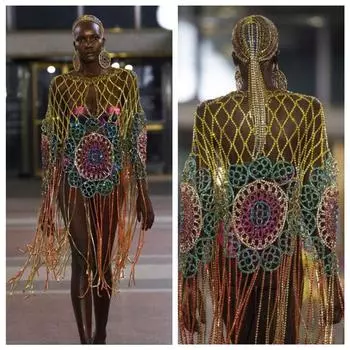 Новая длинная цепочка для тела смешанного цвета с кисточками, роскошная и сексуальная, супер сверкающая цепочка для тела со стразами, длинная цепочка для танцев на взлетно-посадочной полосе