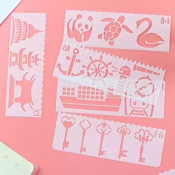 Новая длинная полоса, шаблон для рисования 3 поколения, 12 моделей, 8 набор ручных копий газетной живописи, шаблон для домашних животных, небольшой набор линеек