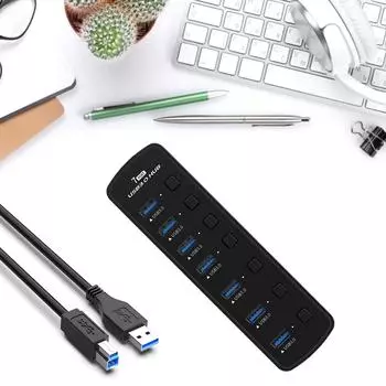 Новая док-станция USB Game RGB Usb3.0 Hub 7 портов USB Splitters Usb Extenders 7 в 1 Desktop USB HUB