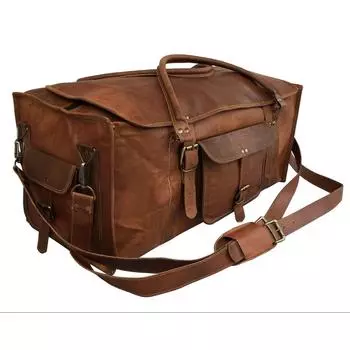 Новая дорожная сумка из натуральной кожи для мужчин и женщин 20 Inch коричневый