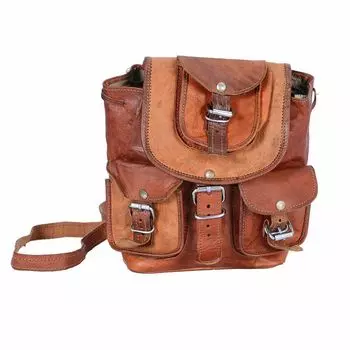 Новая дорожная сумка ручной работы из натуральной кожи, рюкзак, коричневый рюкзак для ноутбука 16 x 10 x 8 in коричневый