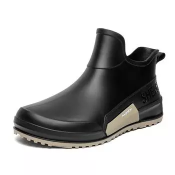 Новая дождевая обувь мужская и женская модная водная обувь хлопок нескользящие резиновые сапоги короткие взрослые водонепроницаемые уличные ботинки 36