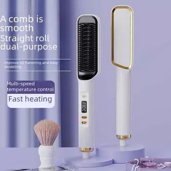 Новая двухцелевая ионизированная ЖК-расческа для выпрямления и завивки волос: Бережно относится к волосам