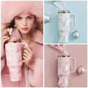 Новая двухслойная чашка из нержавеющей стали 40 унций, автомобильная чашка для ледяного пива с ручкой, 40 унций, чашка для питья на открытом воздухе One Size