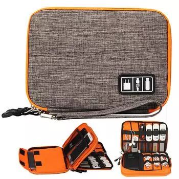 Новая двухслойная сумка для хранения кабеля, сумка для хранения проводов, зарядного устройства для наушников, органайзер для гаджетов, цифровая сумка чёрный