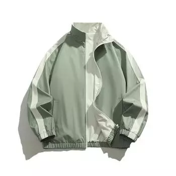 Новая двусторонняя куртка для мужчин со стоячим воротником, в полоску, универсальная, публичная версия двусторонней куртки M