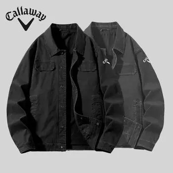 Новая джинсовая куртка Callaway для мужчин на весну и осень, свободная повседневная рабочая куртка, универсальная мужская верхняя одежда для улицы M чёрный