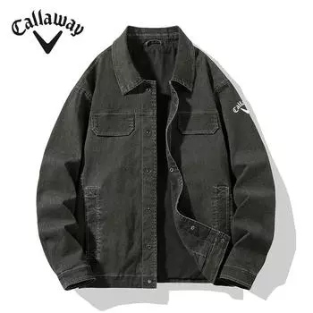 Новая джинсовая куртка Callaway для мужчин на весну и осень, свободная повседневная рабочая куртка, универсальная мужская верхняя одежда для улицы M чёрный