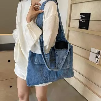 Новая джинсовая модная сумка через плечо для женщин, рюкзак с большой вместимостью, прочная и долговечная, классическая цветовая гамма популярна