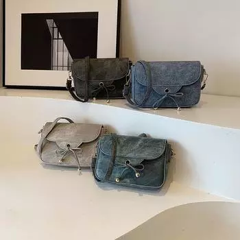 Новая джинсовая сумка-бабочка через плечо для женщин с нишей, модная женская сумка, уменьшающая возраст, маленькая квадратная сумка на одно плечо, трендовая